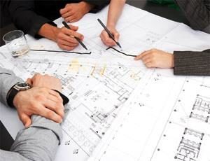 Engineering Consultants going over drawings