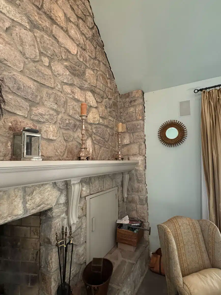 Fireplace drywall separation