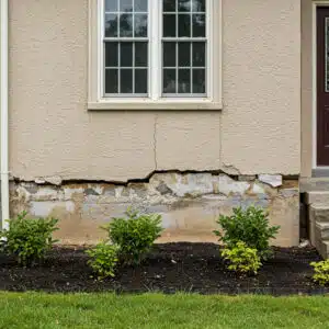 Failing foundation case requiring expert witness services for structural engineering litigation