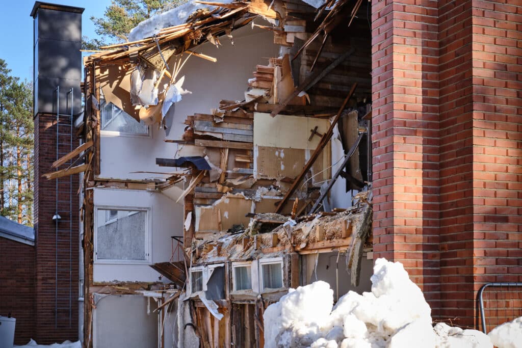 Townhouse with structural damage