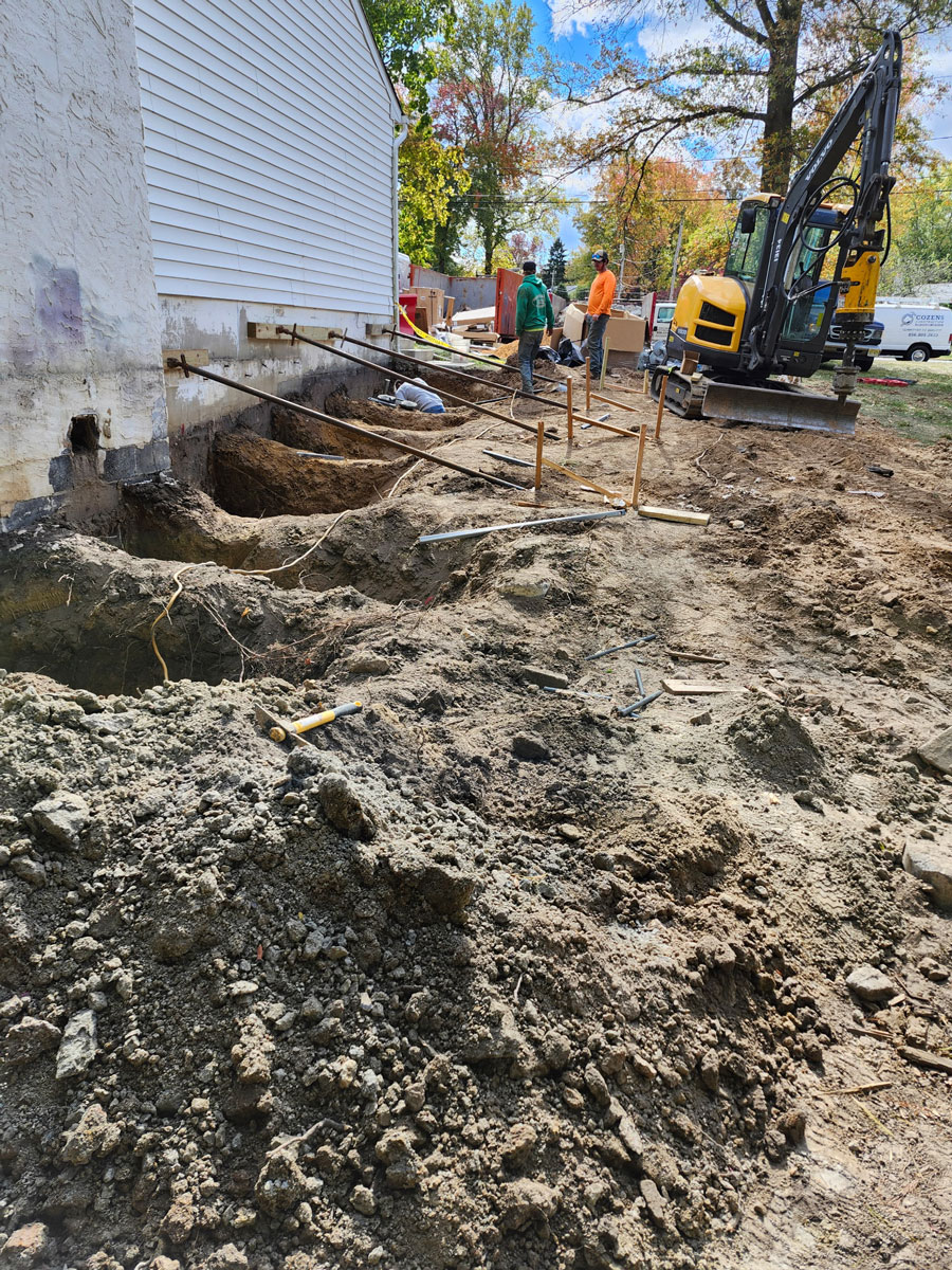 Wall support during foundation repair