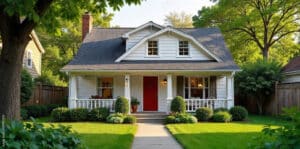 Older craftsman-style home in the summer