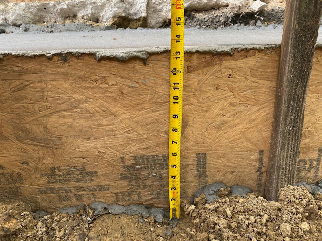 Measuring foundation thickness